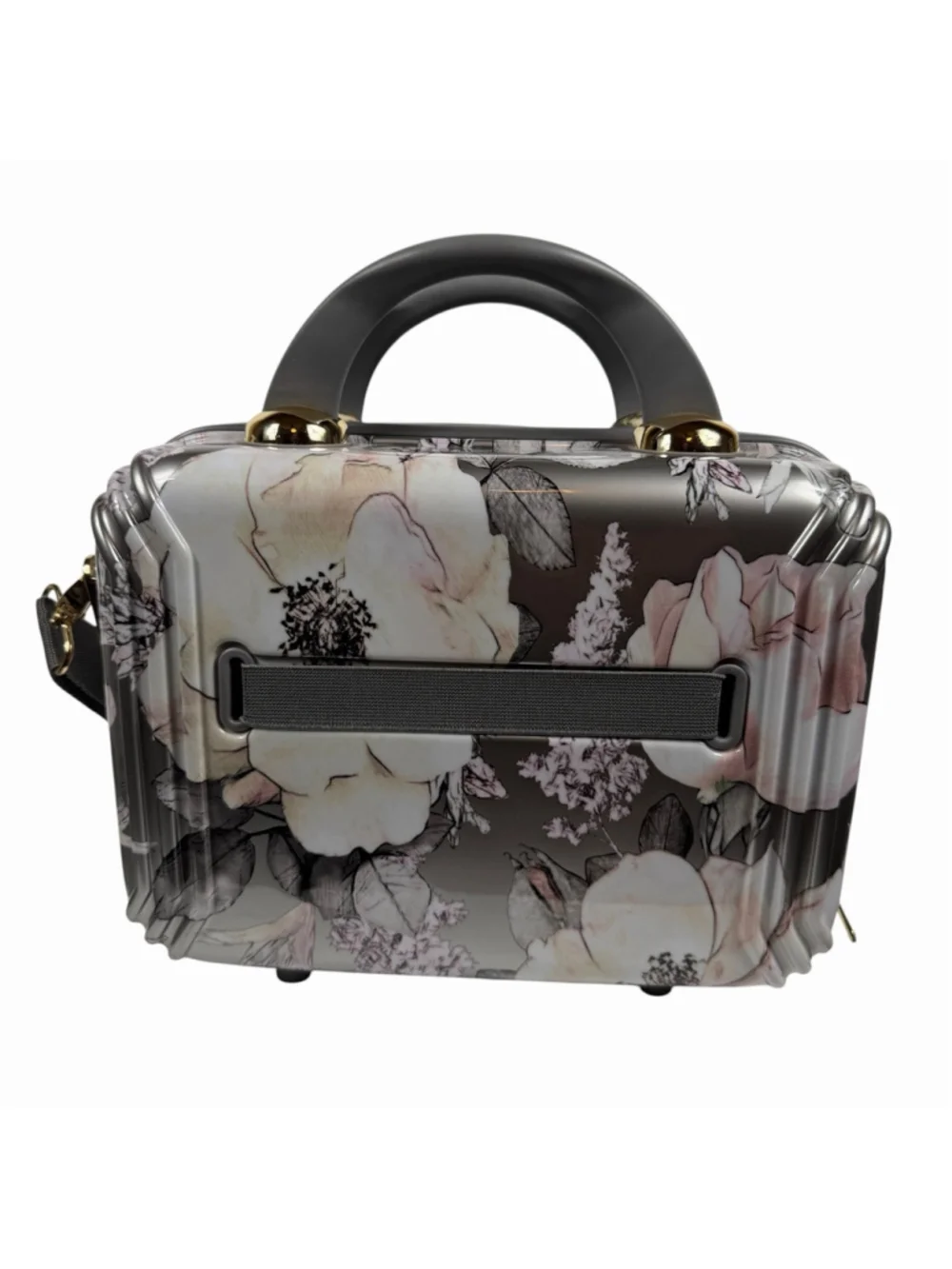 Triforce Elite Performance Avignon Hard Travel Makeup Case Zipper Gray Floral